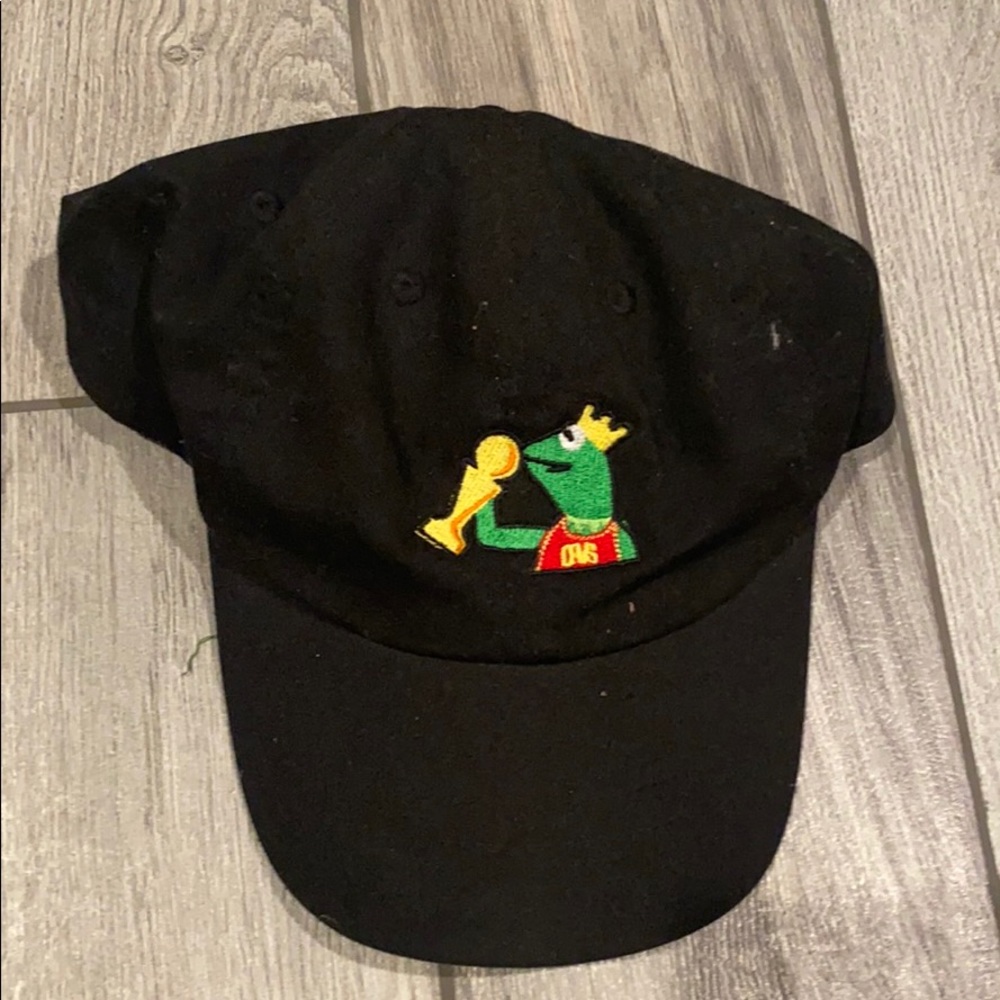 Kermit the Frog hat, LeBron James trophy